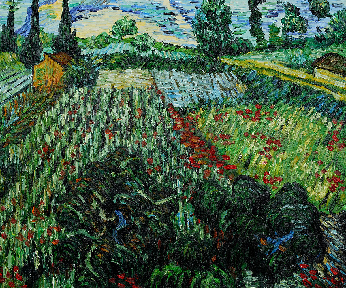 Field with Poppies in Saint Remy artist interpretation - Van Gogh Painting On Canvas